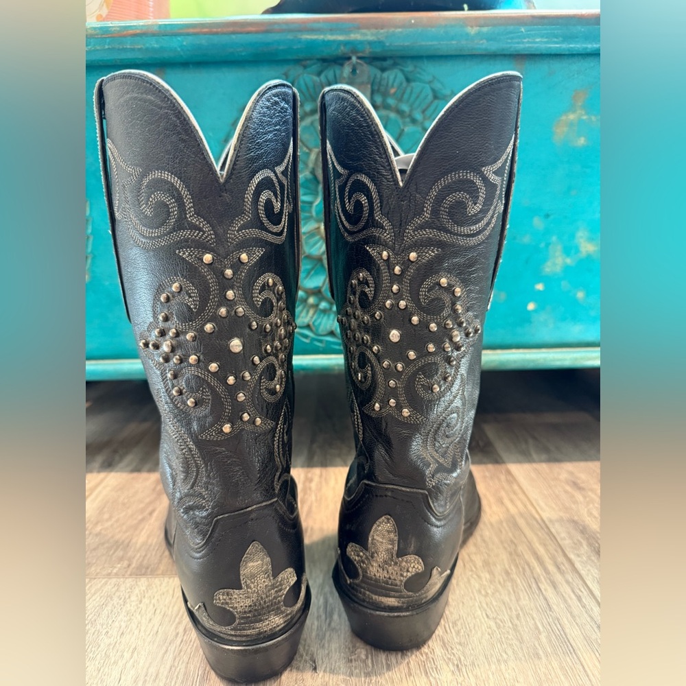 Lucchese men’s lizard wingtip studded boot size 10 - Picture 5 of 15